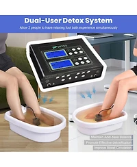 Byootique Dual User Ionic Detox Foot Bath Machine Feet Spa Cell Cleanse Machine Lcd, 10pcs Ionic Foot Detox Spa Cleanse Arrays Replacement