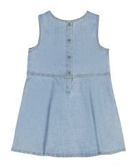 Calvin Klein Girls' 4-6X Round Neck Denim Dress