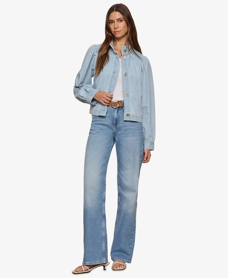 Sanctuary Women's Blouson Denim Collared Jacket