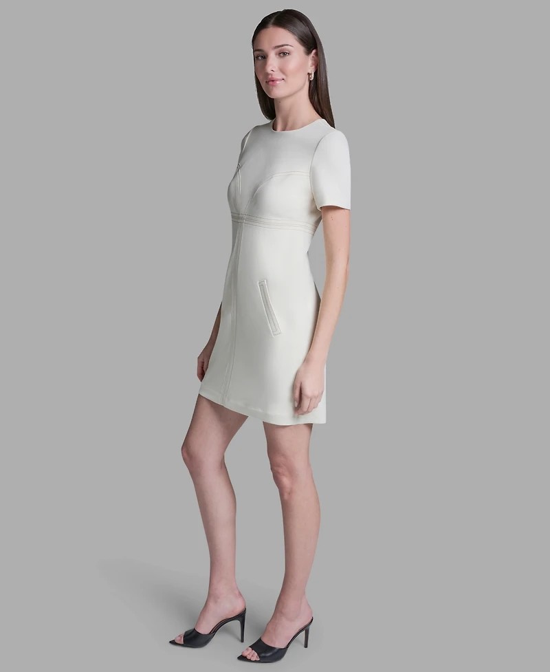 Bcbg Women's Crewneck A-Line Mini Dress