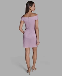 Bcbg Women's Taffeta Off-The-Shoulder Mini Dress