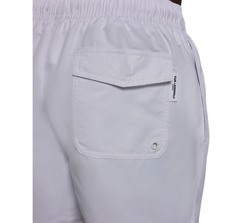 Karl Lagerfeld Paris Men's Logo Patch Volley Shorts