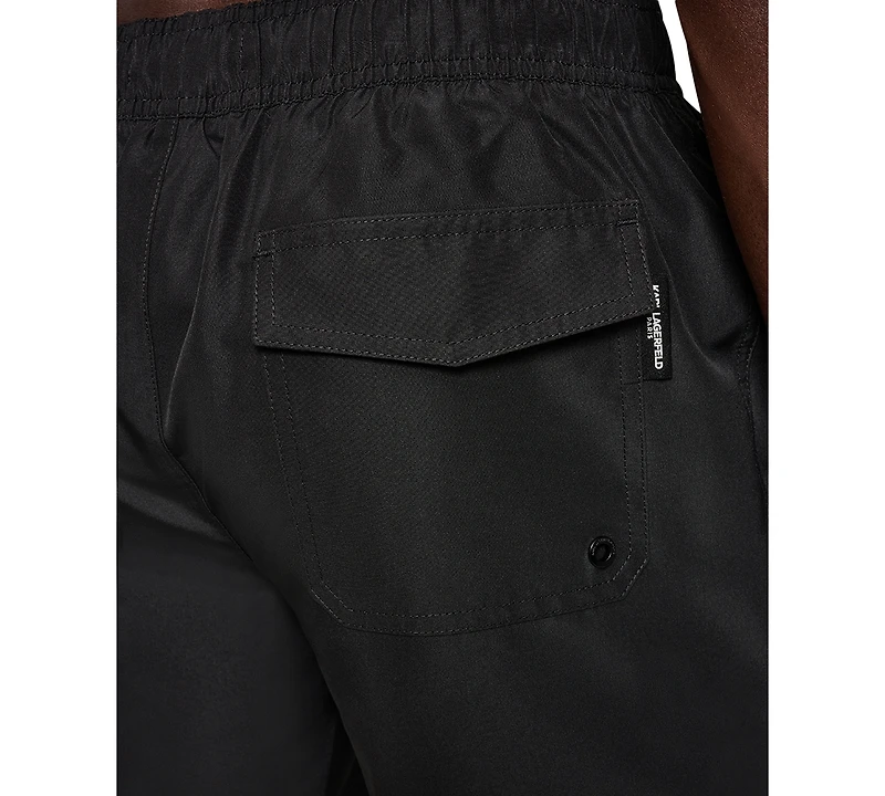 Karl Lagerfeld Paris Men's Logo Patch Volley Shorts
