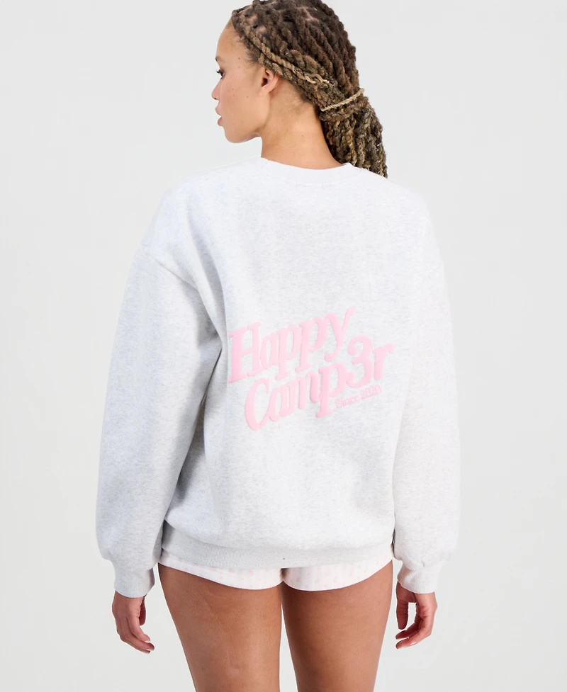 The Happy Camp3r Juniors' Embroidered Crewneck Sweatshirt