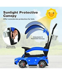 Mecale 3-in-1 Ride on Push Car Mercedes-Benz Licensed Sliding with Canopy