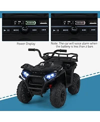 Mecale 24V Kids Ride on Electric Atv Quad Car with Realistic Sounds and Led Lights-Black