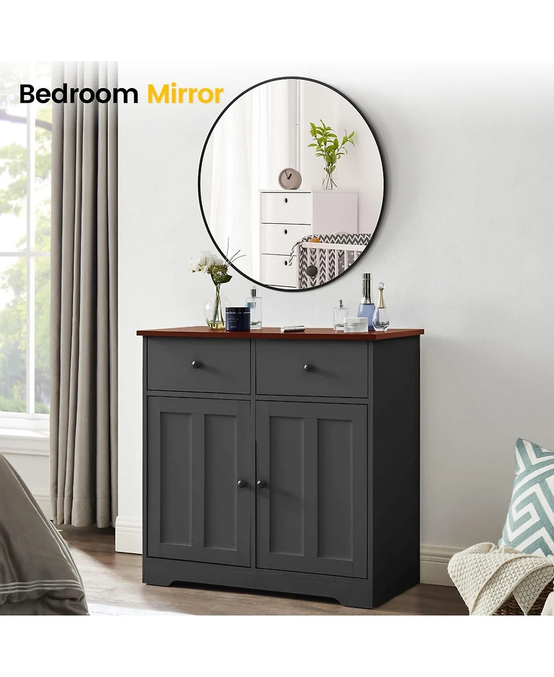 Homfan Round Mirror, Circle Mirrors for Bathrooms, Entryways, Living Rooms, Bedrooms & Vanity Decor