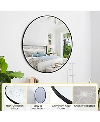 Homfan Round Mirror, Circle Mirrors for Bathrooms, Entryways, Living Rooms, Bedrooms & Vanity Decor