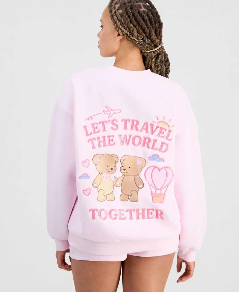 The Happy Camp3r Juniors' Embroidered Crewneck Sweatshirt