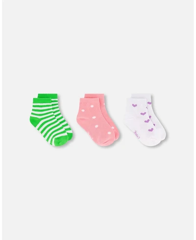 Deux par Girl Socks (3 Pairs) Striped