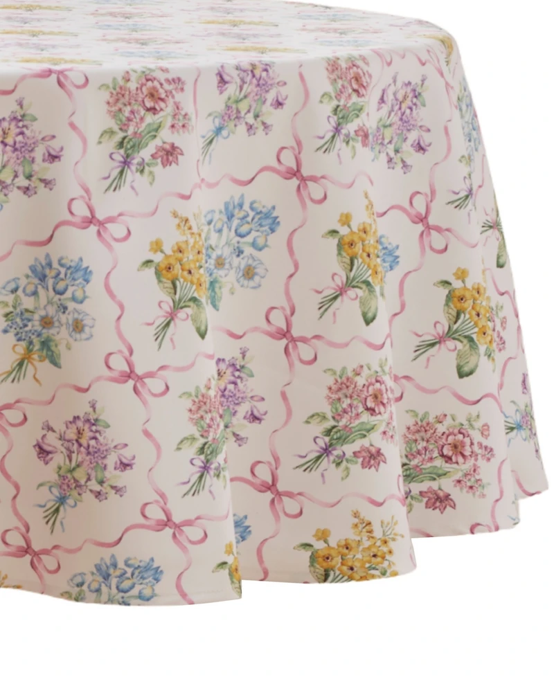 Lenox Bouquet Ribbon Round Tablecloth, 70"