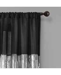 Lush Decor Night Sky Window Curtain Panel, Single 42"W x 84"L - Sequin Backdrop Curtain - Room Darkening Curtains