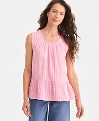 Style & Co Women's Cotton Gauze Sleeveless Blouse, Macy's Exclusive