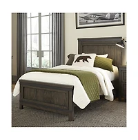 Liberty Furniture Industies, Inc Thornwood Hills Twin Panel Bed in Rock Beaten Brown w/ Saw Cuts