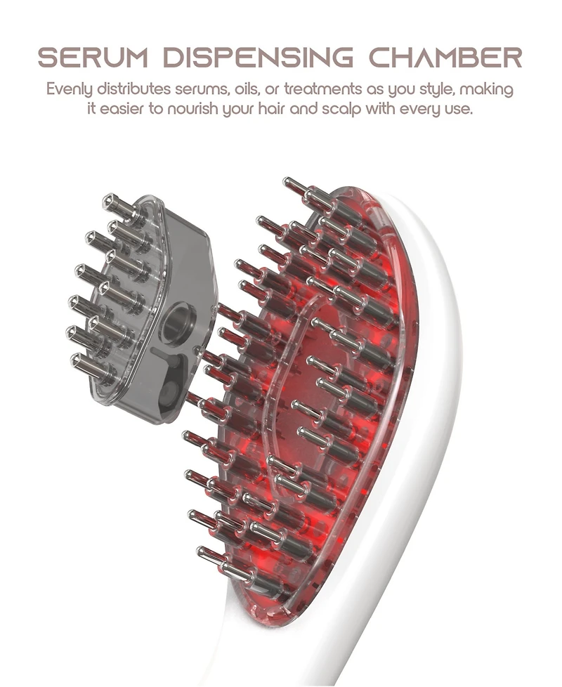 Tzumi Red Light Rechargeable Dry Paddle Brush