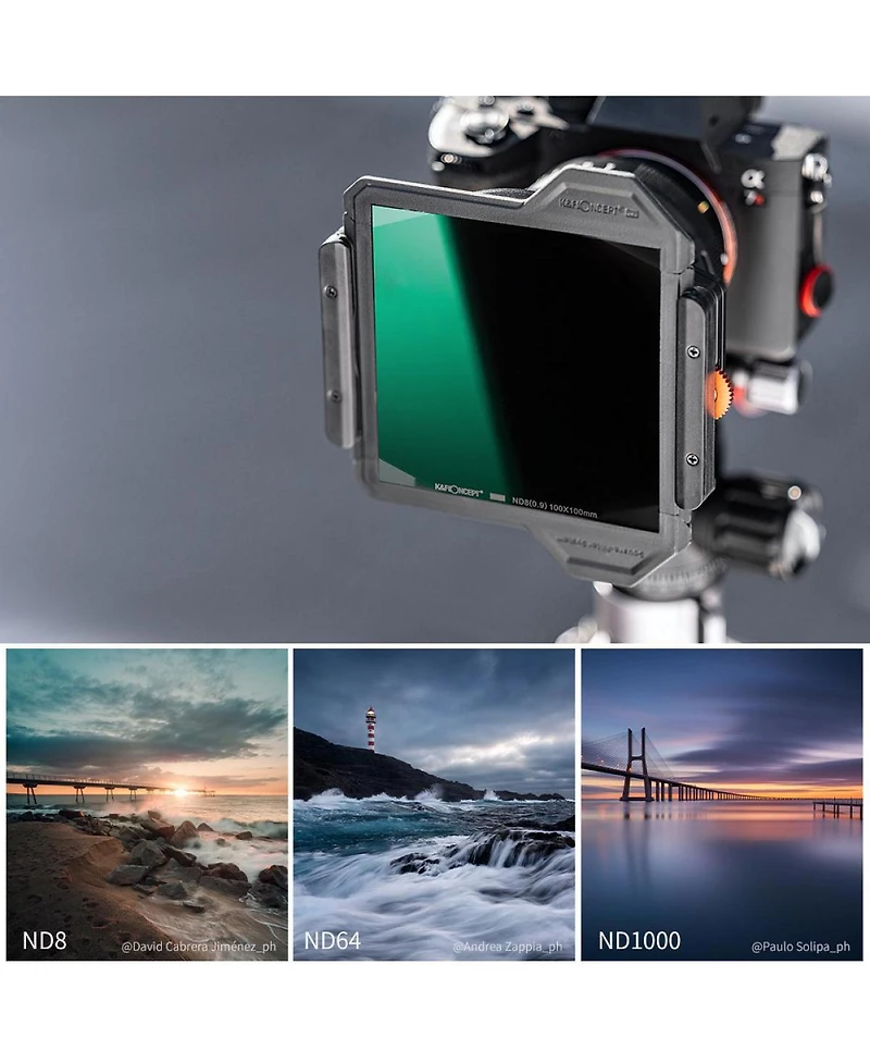 KandF Concept X Pro Square Filter Holder System with Cpl, ND8, ND64, ND1000