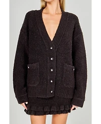 endless rose Women's Fuzzy Oversized Cardigan