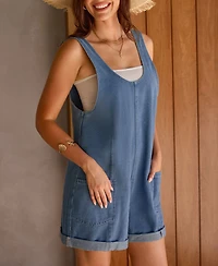 Cupshe Women's Younger Self Blue Romper