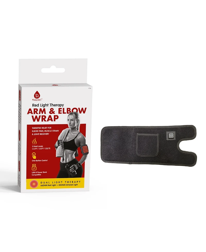 Pursonic Full-Body Red & Infrared Light Therapy Recovery System – Targeted Wraps for Neck, Shoulder, Back, Knee & Elbow Pain Relief