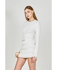 endless rose Women's Ruffled Cuff Knit Top