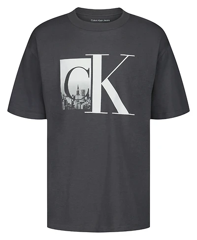 Calvin Klein Boys' 8-20 Ck Skyline Crewneck T-Shirt