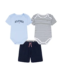 Tommy Hilfiger Baby Boys' Bodysuits & Shorts, 3-Piece Set