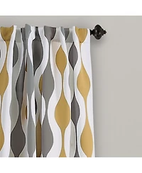 Lush Decor Mid Century Geo Room Darkening Window Curtain Panels Pair 52"W x 84"L - Retro Curtains for Living Room