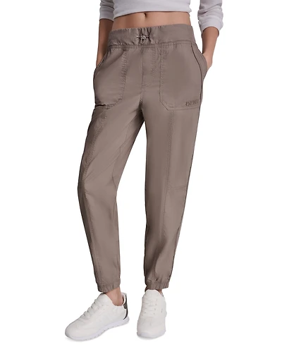 Dkny Sport Women's High Rise Bungee Waist Seamed Joggers