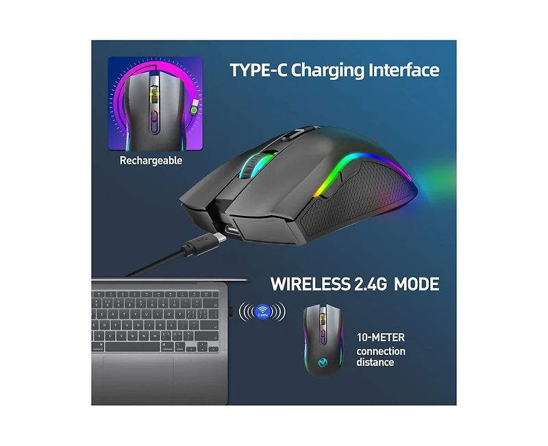 Risokeys Rgb Wireless Gaming Mouse