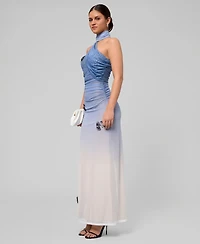 Rachel Roy Women's Selkie Mesh Halter Neck Maxi Dress