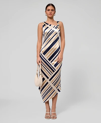 Rachel Roy Women's Asymmetrical Neck Midi Dress