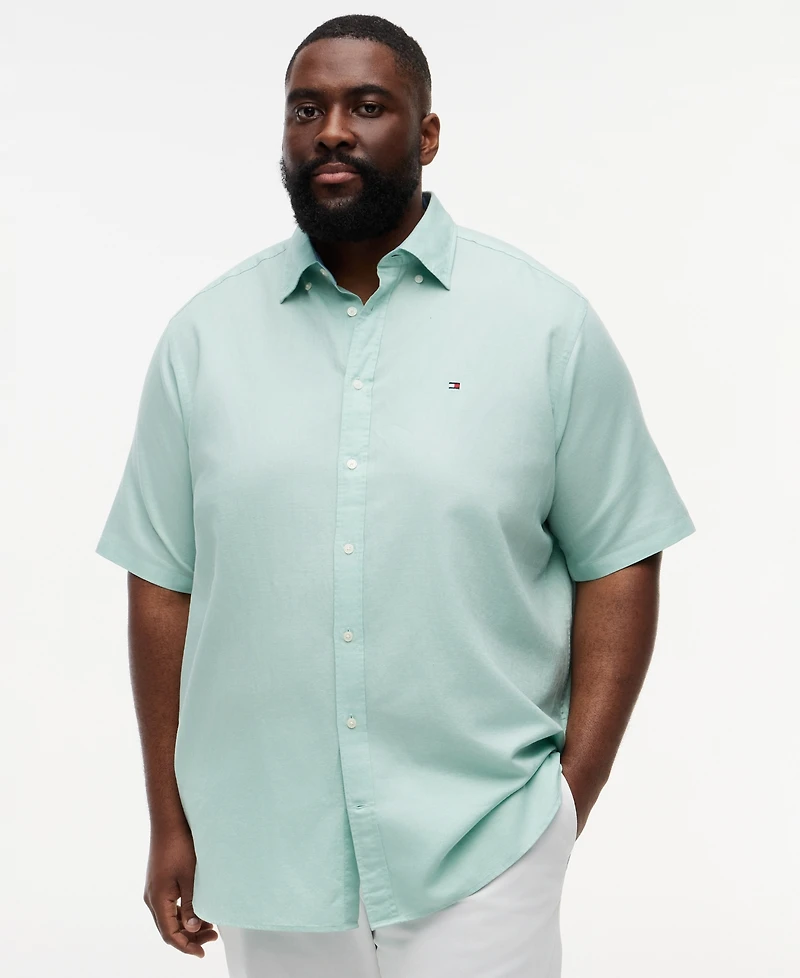 Tommy Hilfiger Men's Big & Tall Button-Front Short-Sleeve Shirt