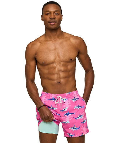 Chubbies Men's The Great Pink Sharks Classic 5.5" Swim Trunks