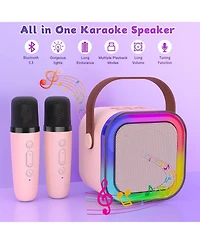 Ipason Kids Karaoke Machine: Portable Speaker & 2 Wireless Mics Top 2025 Birthday/Christmas Gift for Girls 3-12