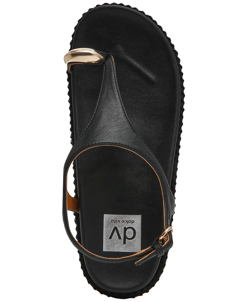 Dv Dolce Vita Women's Pacey Round Toe Ring Footbed Flat Sandals