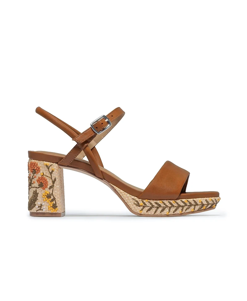 Bernardo Women's Footwear Canto Embroidery Platform Sandal