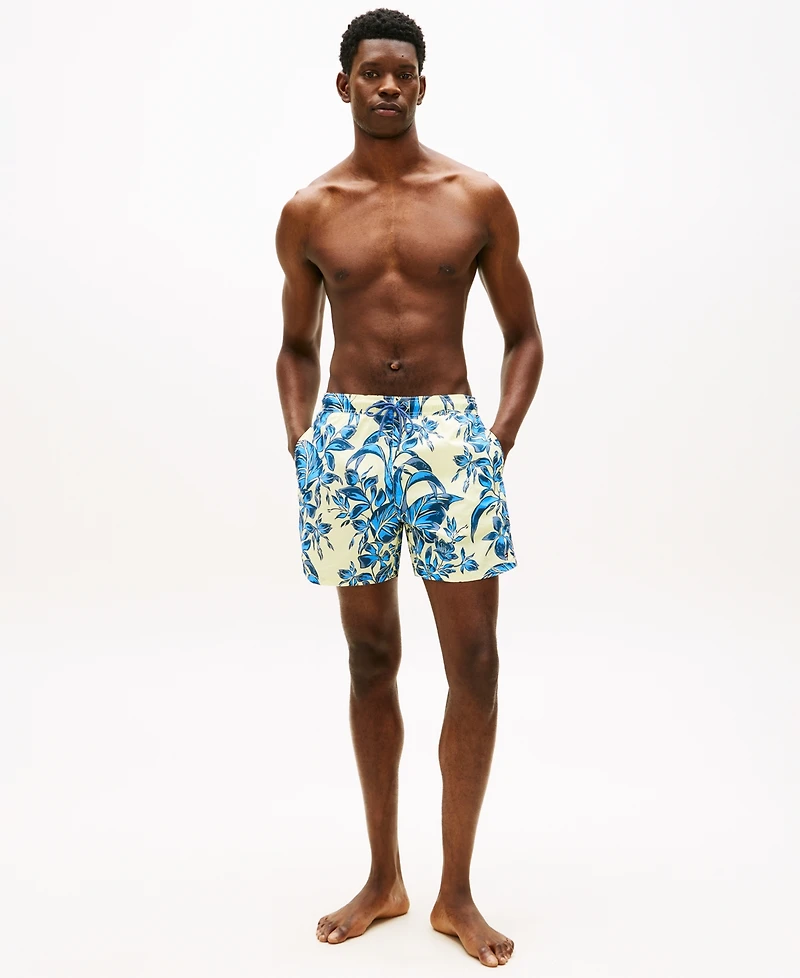 Tommy Hilfiger Men's Print Drawstring 5" Swim Trunks