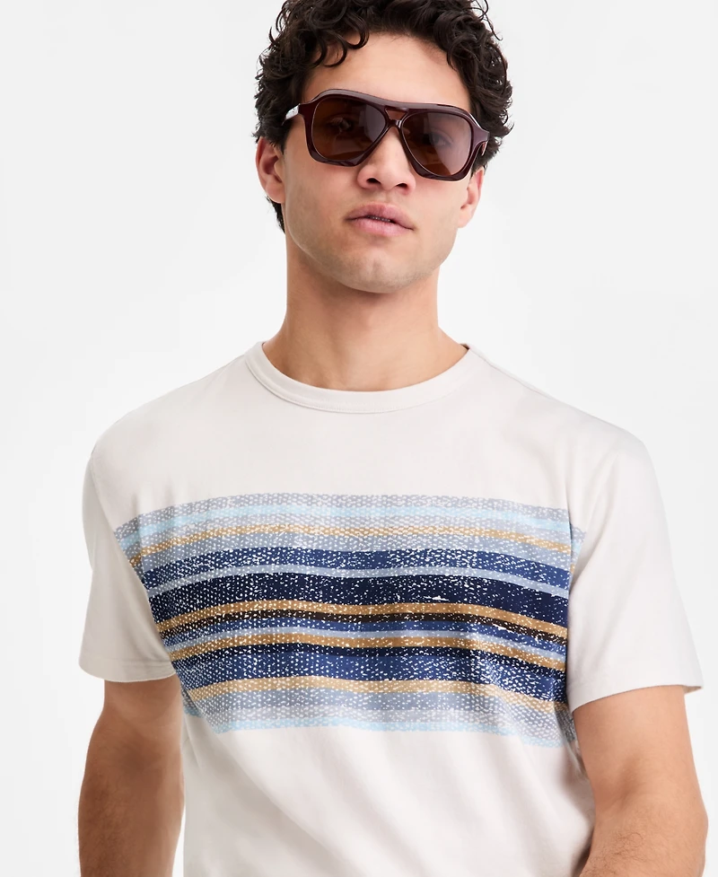 Sun + Stone Men's Splatter-Stripe Short-Sleeve T-Shirt, Macy's Exclusive