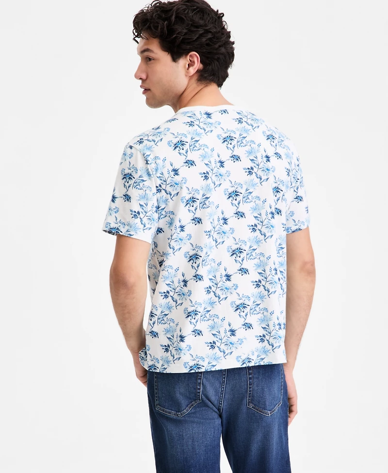 Sun + Stone Men's Cotton Coastal Daisy Printed T-Shirt, Macy's Exclusive