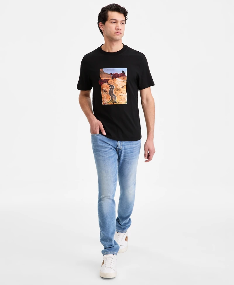 Hugo Boss Men's Cotton Bikers & Roses Logo Graphic T-Shirt