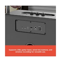 RadioShack 80W Wireless Speaker, Bluetooth/Usb/Aux, Guitar & Mic Inputs, Metallic Finish and Grill For Powerful Sound – Model 4001985