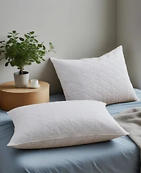 Unikome Wave Quilted Goose Feather 2-Pack Pillows, Queen