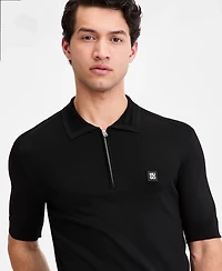 Hugo Boss Men's Jacquard-Accent Half-Zip Polo Shirt