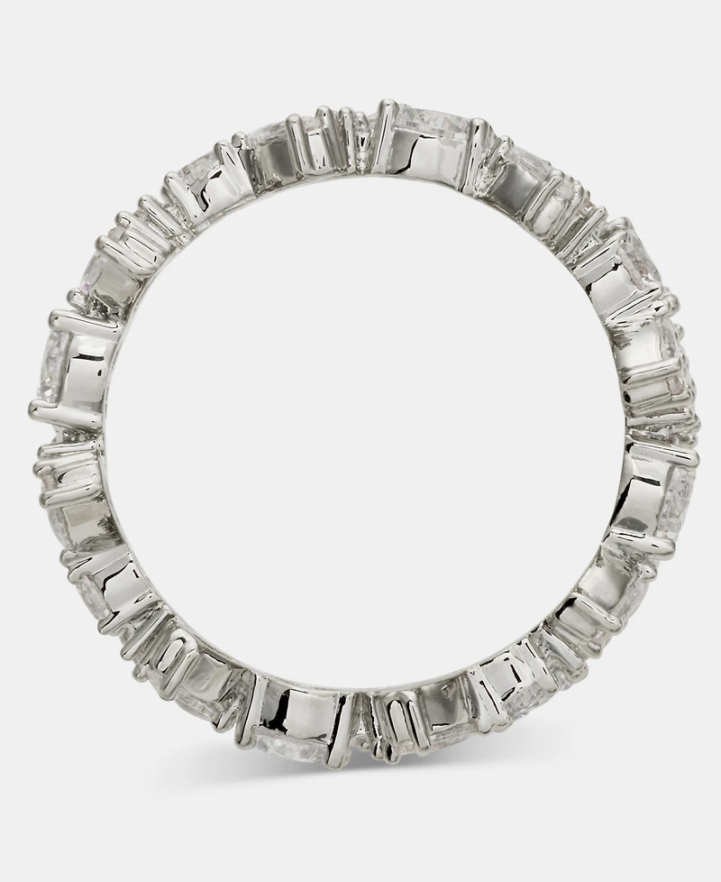 Givenchy Silver-Tone Statement Drama Cubic Zirconia Two-Row Ring