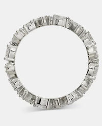 Givenchy Silver-Tone Statement Drama Cubic Zirconia Two-Row Ring