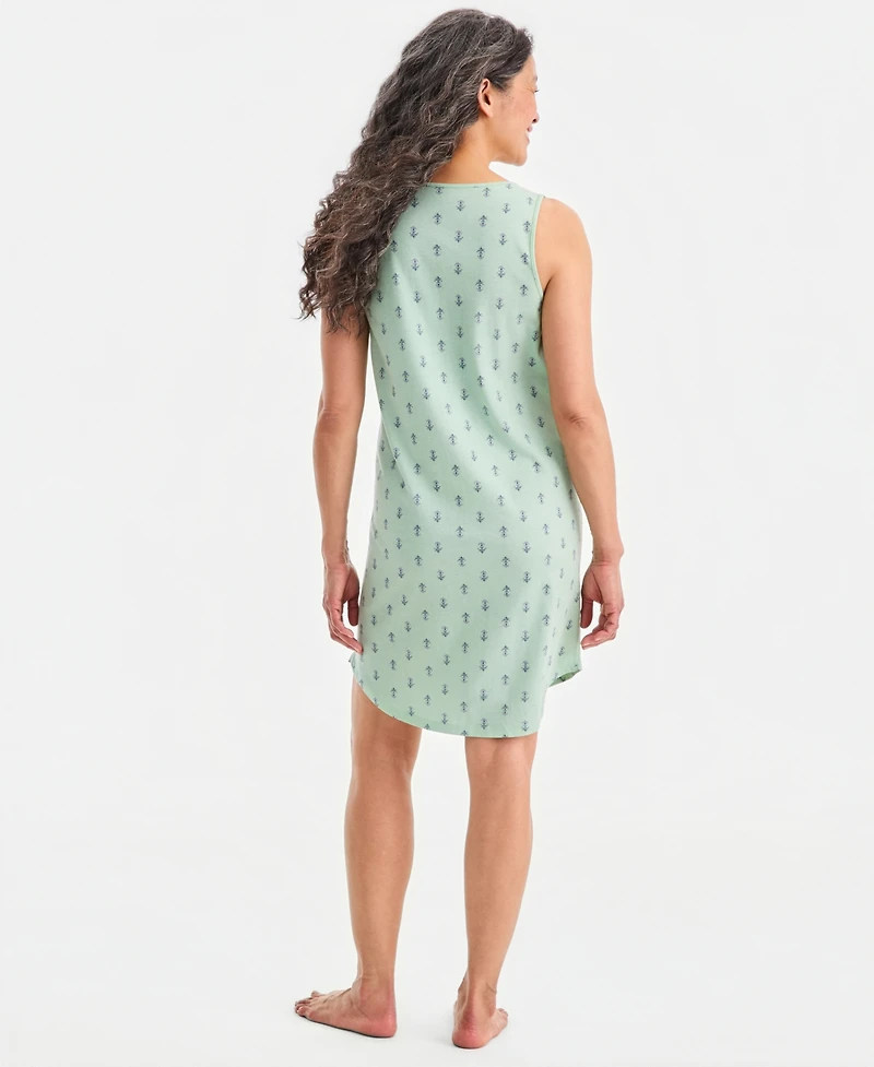Charter Club Women's Printed Jersey Tank Sleepshirt, Exclusively at Macy's
