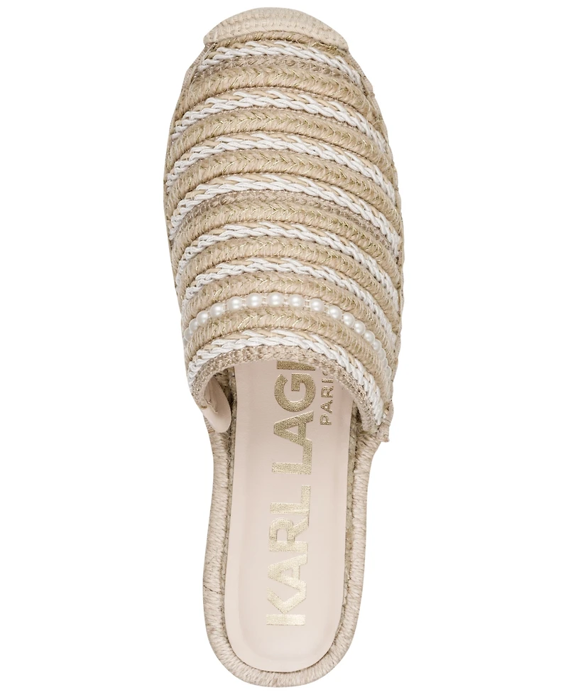 Karl Lagerfeld Paris Women's Malaysia Round Toe Mule Flats