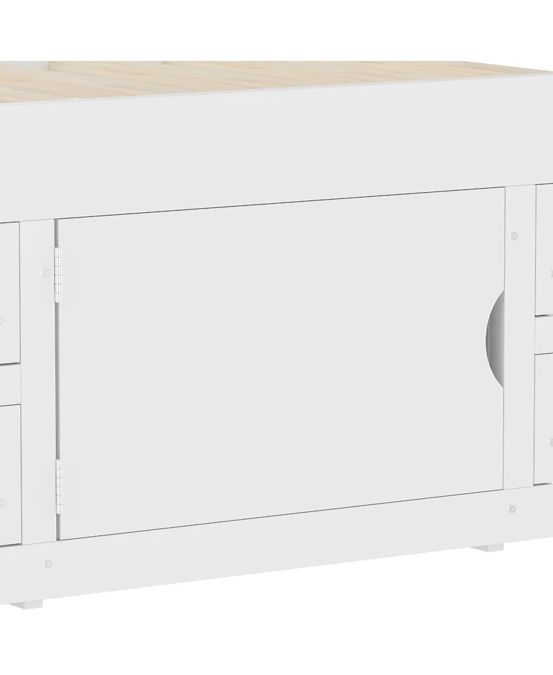 Streamdale Furniture Twin Captain Platform Bed Frame with Storage, Bookcases, Shelves, 4 Drawers