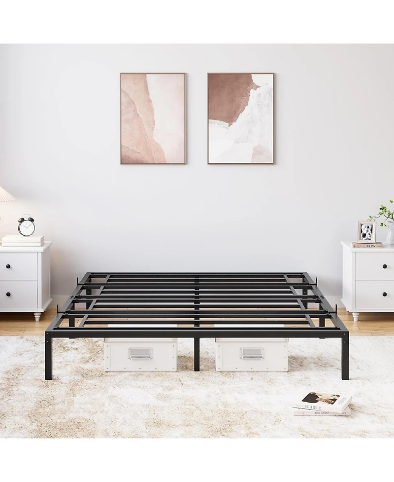 gaomon 12" Full Size Metal Bed Frame, Heavy Duty Platform Bed with Storage Space,Steel Support,No Box Spring Needed, Easy Assembly Mattress Foundation
