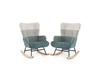 Slickblue Nursery Rocking Chair with Ergonomic Armrests and High Back